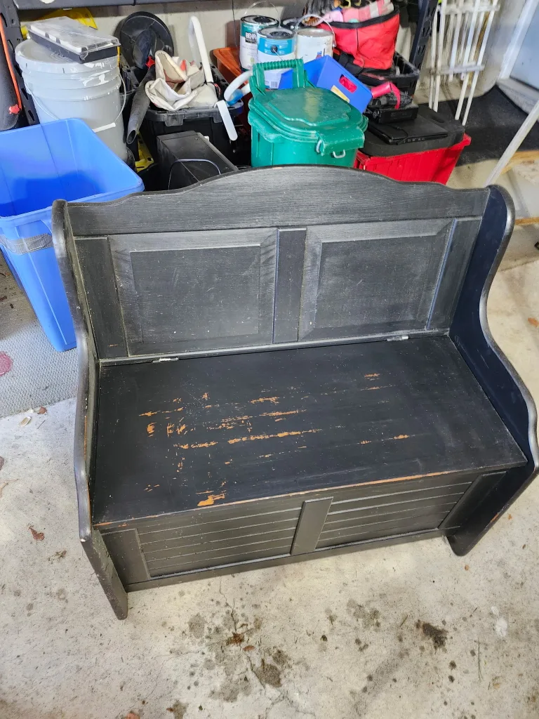 Wooden Storage Bench - Black thumbnail