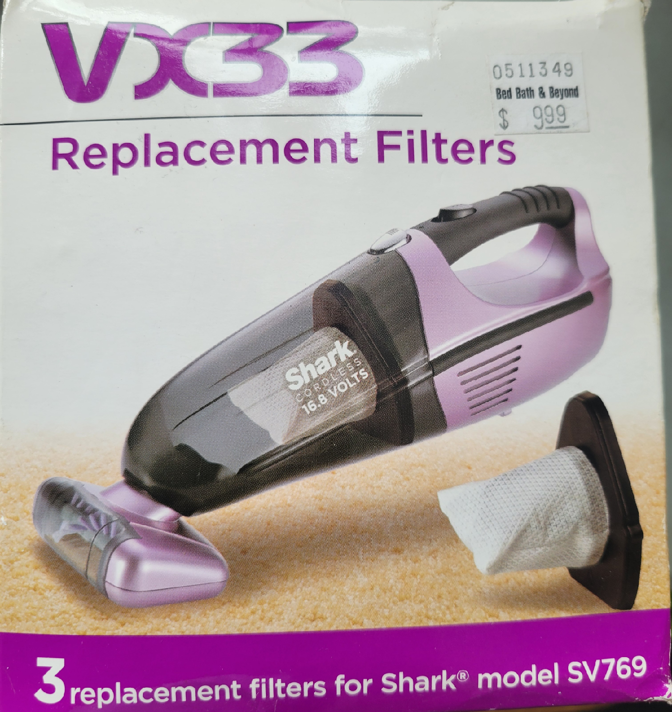Shark VX33 Replacement Filters for SV769