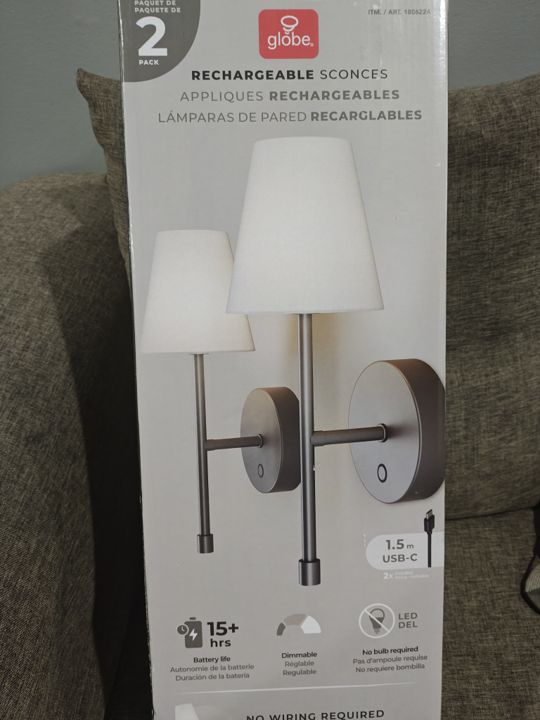Globe Rechargeable Sconces - 2 Pack