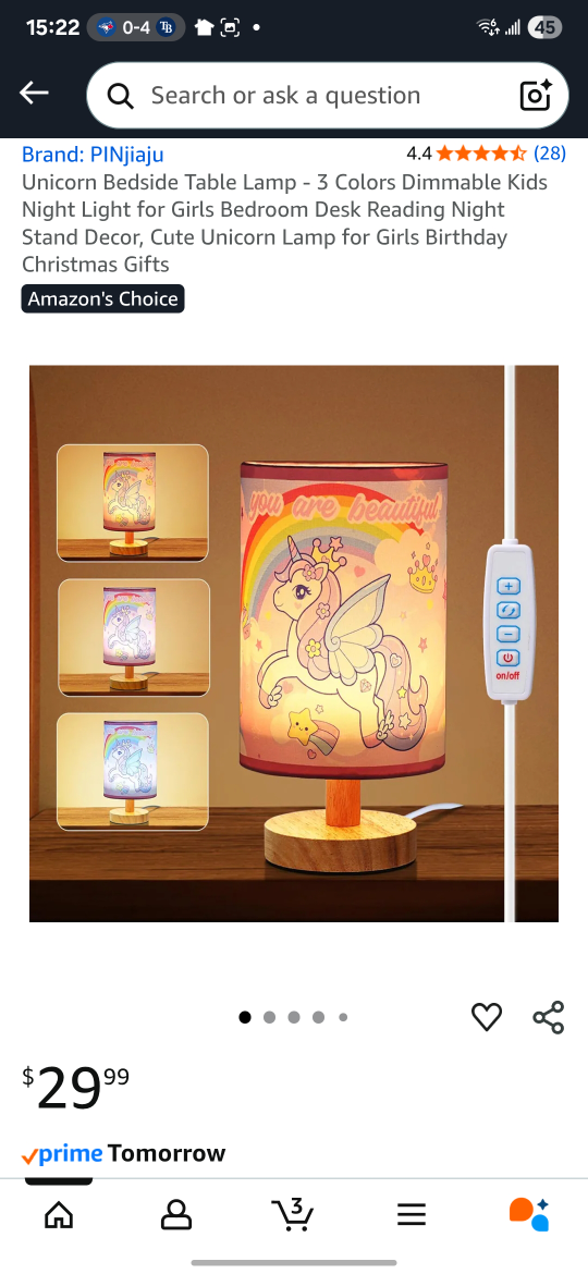 Unicorn Bedside Table Lamp - Kids Night Light