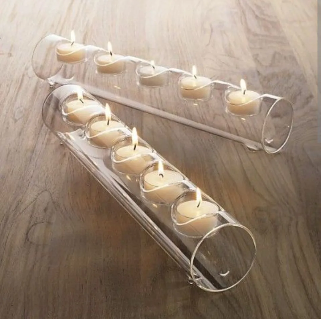 BRAND NEW in Box Crate & Barrel Glass Tea Light Candle Holder thumbnail