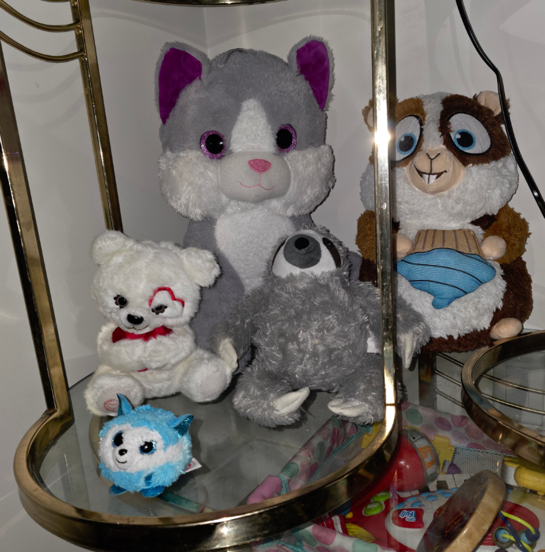 Assorted Plush Toys - Cat, Sloth, Hamster, Bear