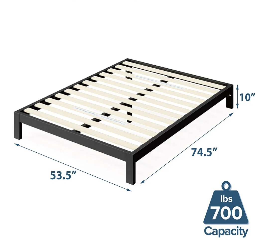 Full-size Metal Bed Frame - Black - photo 2