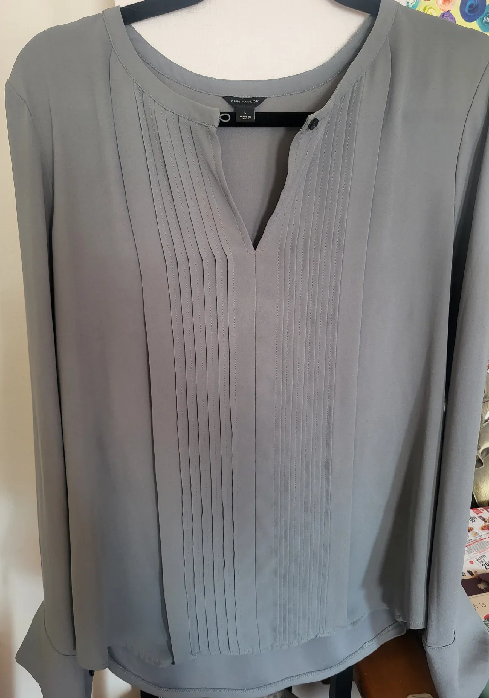 Ann Taylor light teal Blouse - Size L 🥕 thumbnail