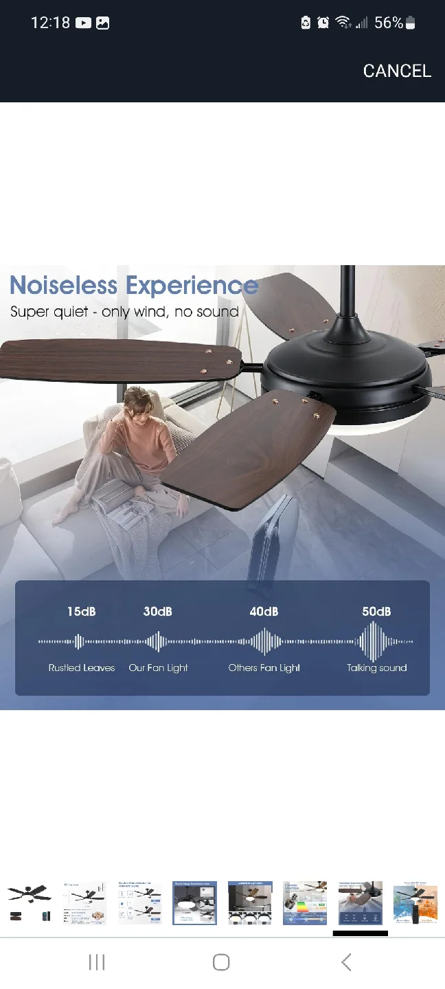 52"  Ceiling Fan with Light and remote control ( brand new image indicator(2)