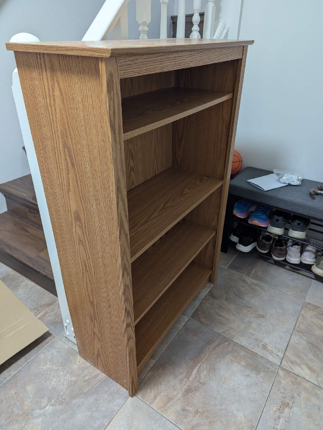Wooden Bookcase with 4 Shelves