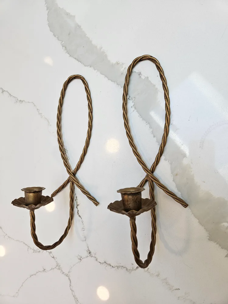 Vintage Candle Wall Sconces - Pair thumbnail