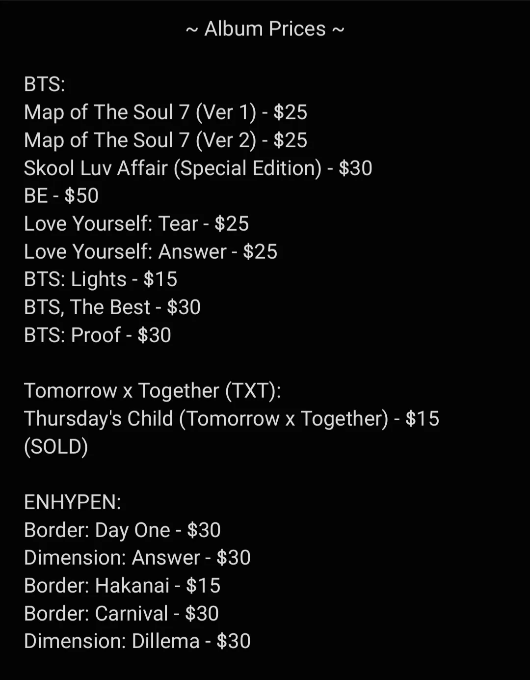 BTS & ENHYPEN Album Collection image indicator(3)