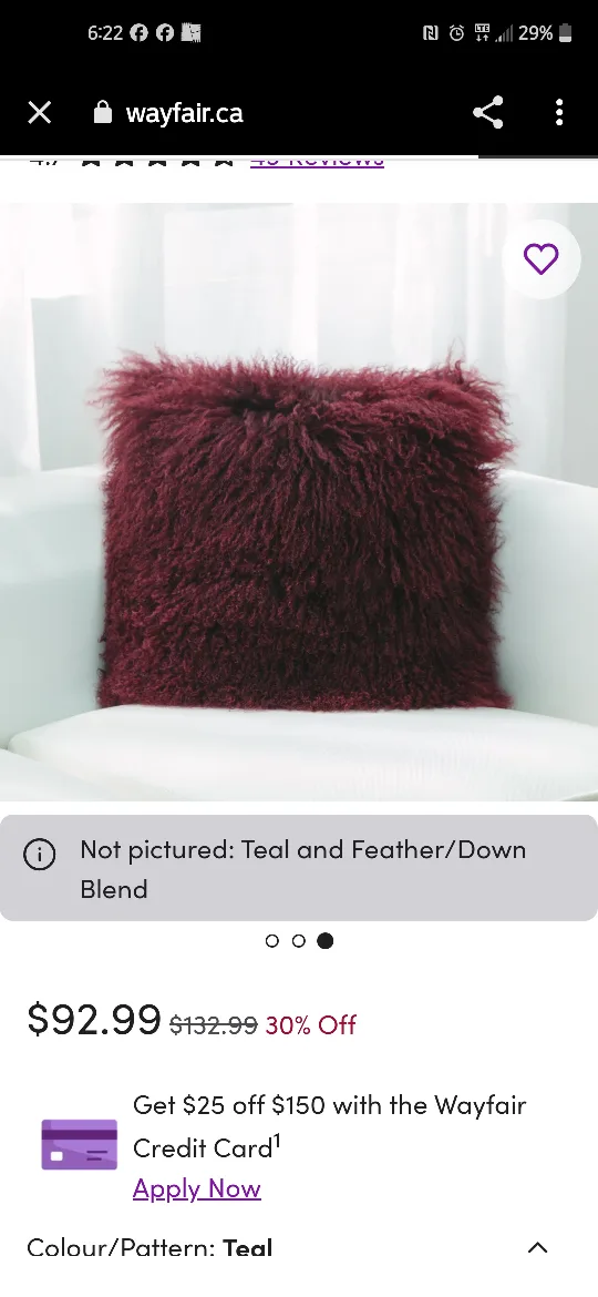 Mongolian Real lamb skin shag ruby red Throw Pillows image indicator(9)