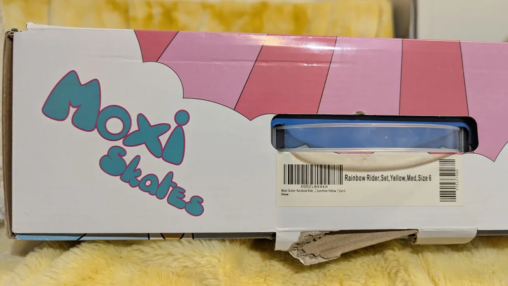 Like New Moxi Skates Rainbow Rider Sunshine Yellow Size 6 image indicator(3)