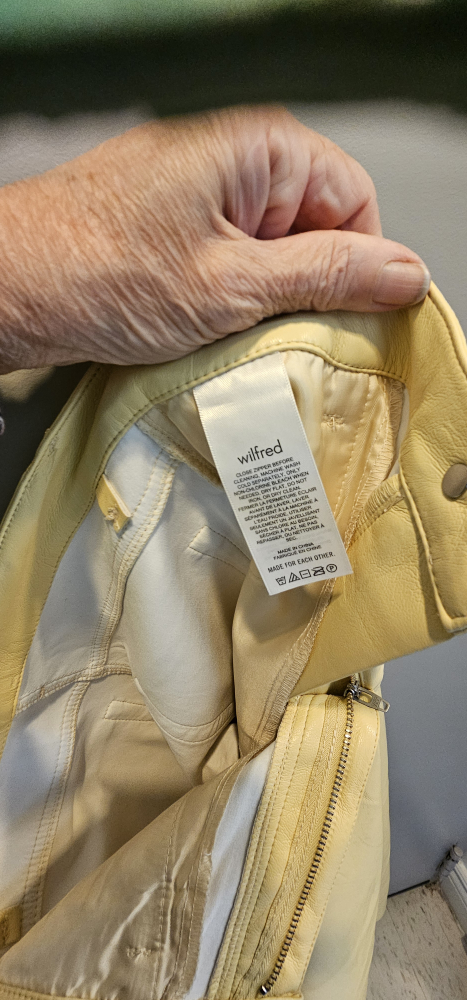 New brand Wilfred Yellow Leather Pants Size 2 - photo 2