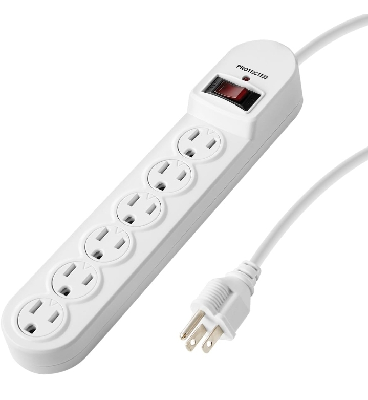 6-Outlet Power Strip Whit Surge Protector, 6 Ft Extension Cord - photo 3