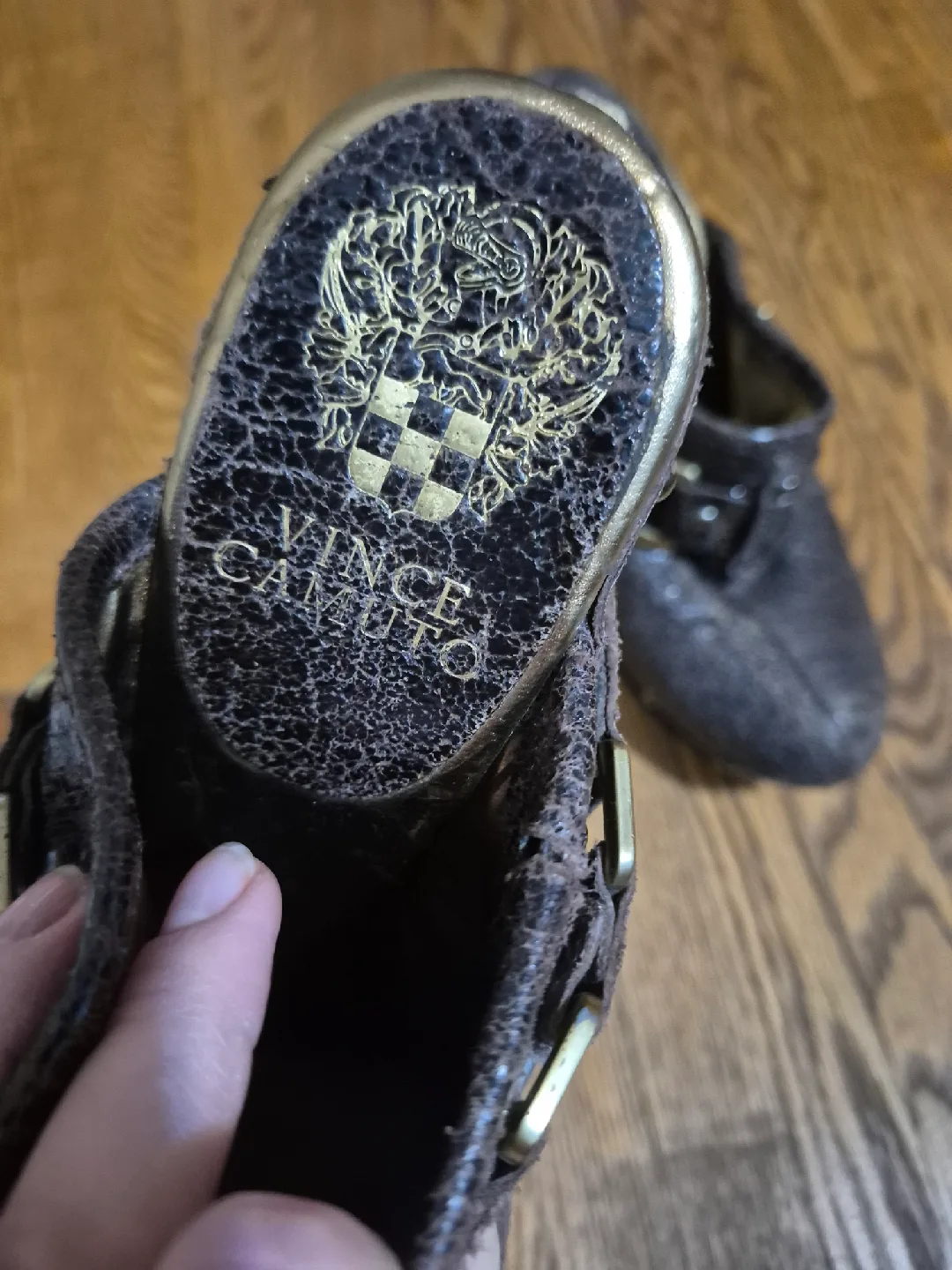 Vince Camuto Brown Leather Clogs - Size 7.5 image indicator(3)