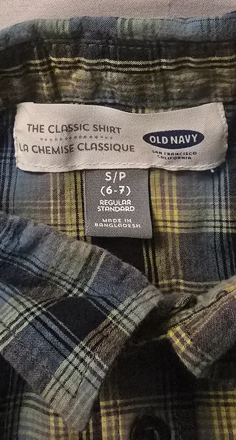 Boys Old Navy Plaid Shirt - Size 6-7 (S) image indicator(7)