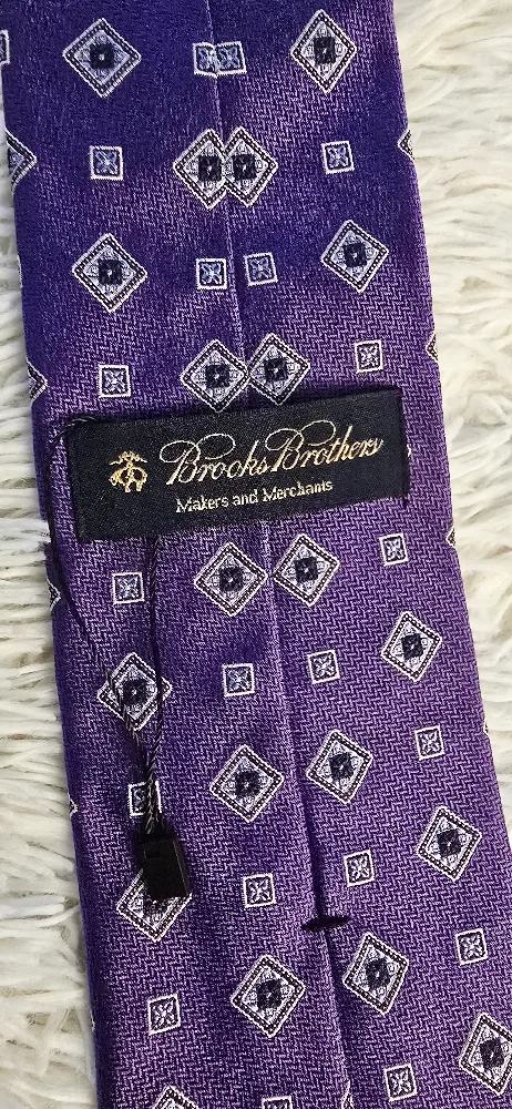 New without tag Brooks Brothers Purple Patterned Tie thumbnail