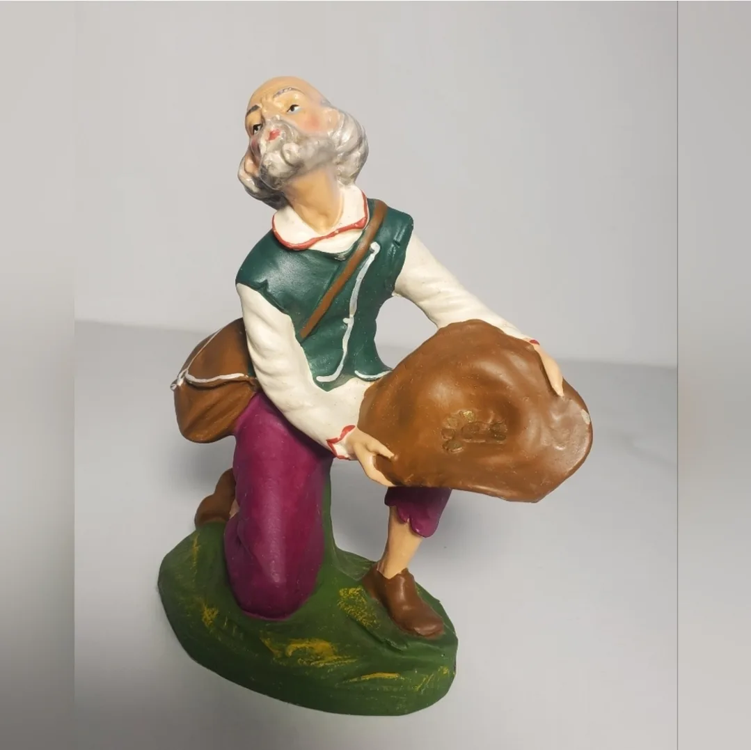 Vintage Antique Vintage Paper Mache 6” H Nativity Figure image indicator(10)