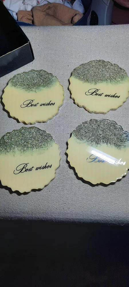 Like New Handmade Resin Coasters - Set of 4 thumbnail
