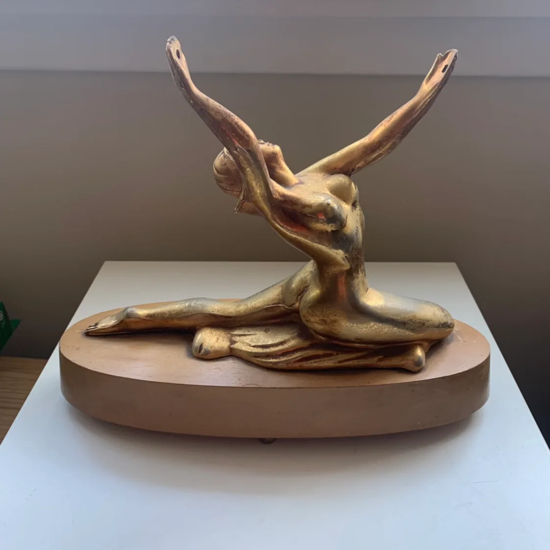 Vintage brass woman figure art deco thumbnail