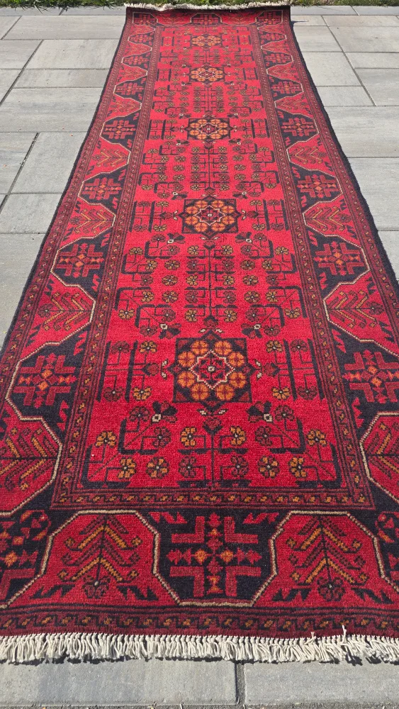 Red Afghan Runner Rug image indicator(4)