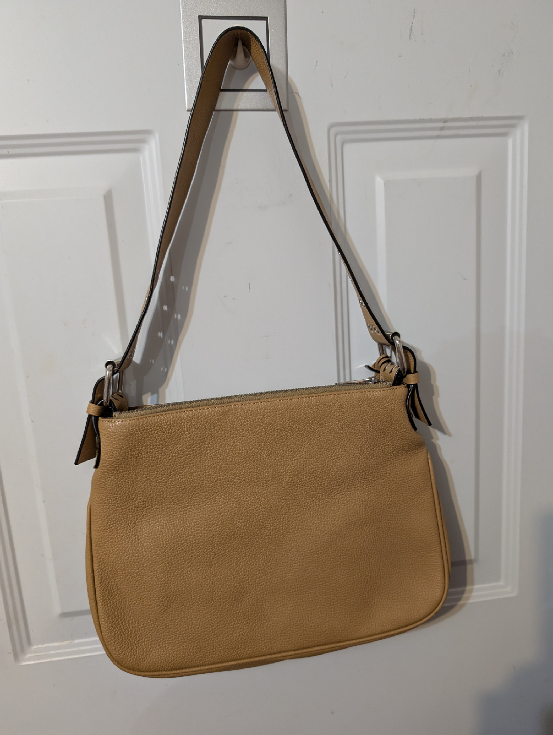 CNKW Beige Durable Leather Shoulder Bag (12"x9.5"x2") - photo 4