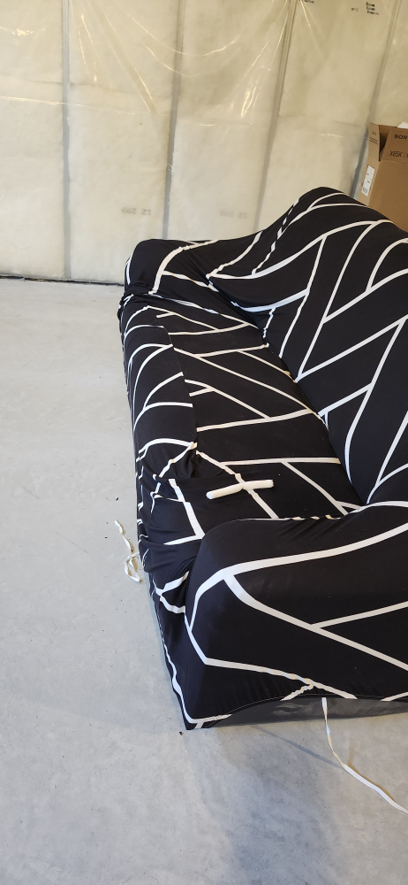 Black Leather Loveseat with Cover (2set) - photo 2