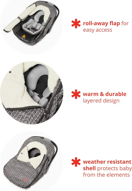 Skip Hop Winter Car Seat Cover, Stroll & Go, Heather Grey image indicator(4)