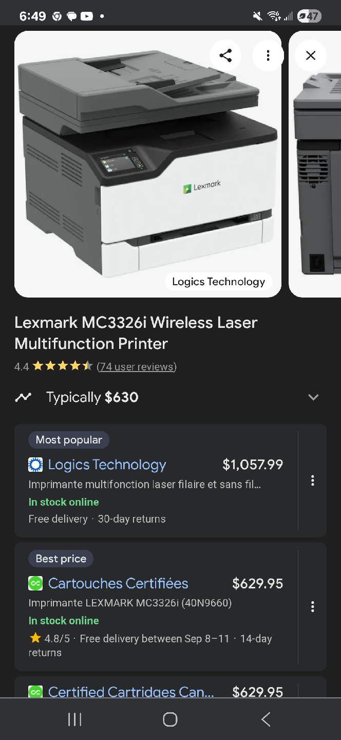Lexmark MC3326i Wireless Laser Multifunction Printer - photo 3