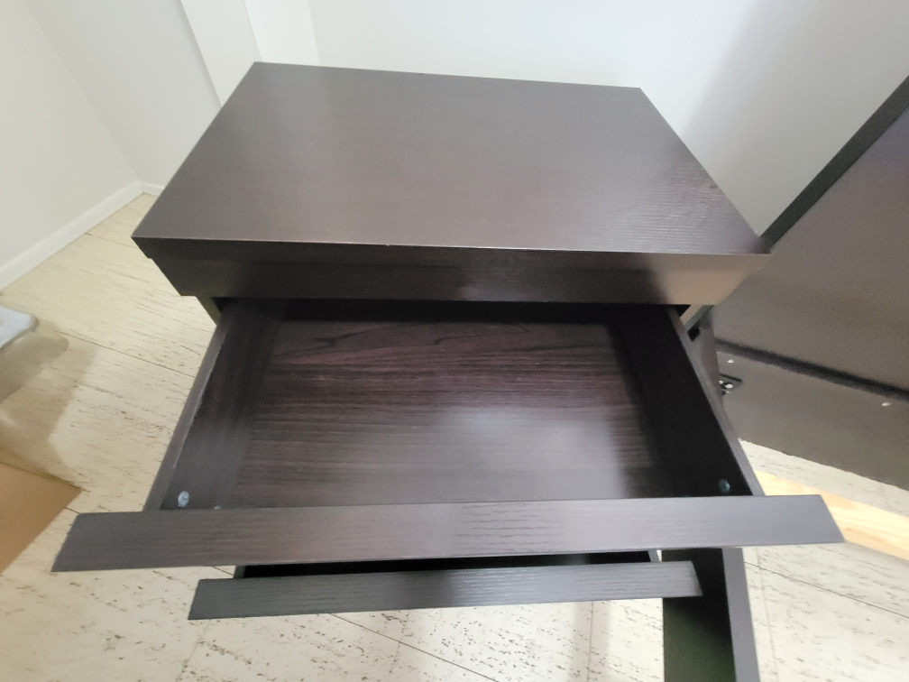 Dark Brown Wood Full/Double Size Bed Frame with Nightstands