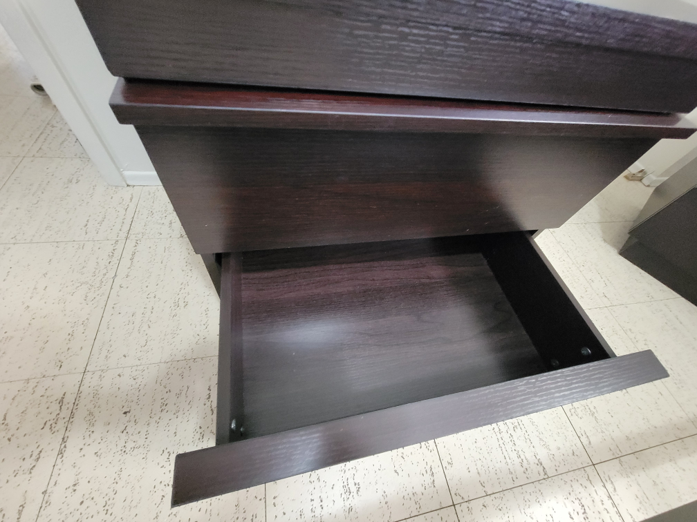Dark Brown Wood Full/Double Size Bed Frame with Nightstands - photo 2