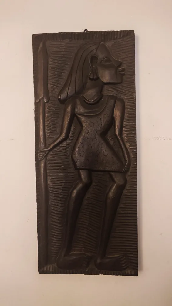 African wood carving wall art thumbnail