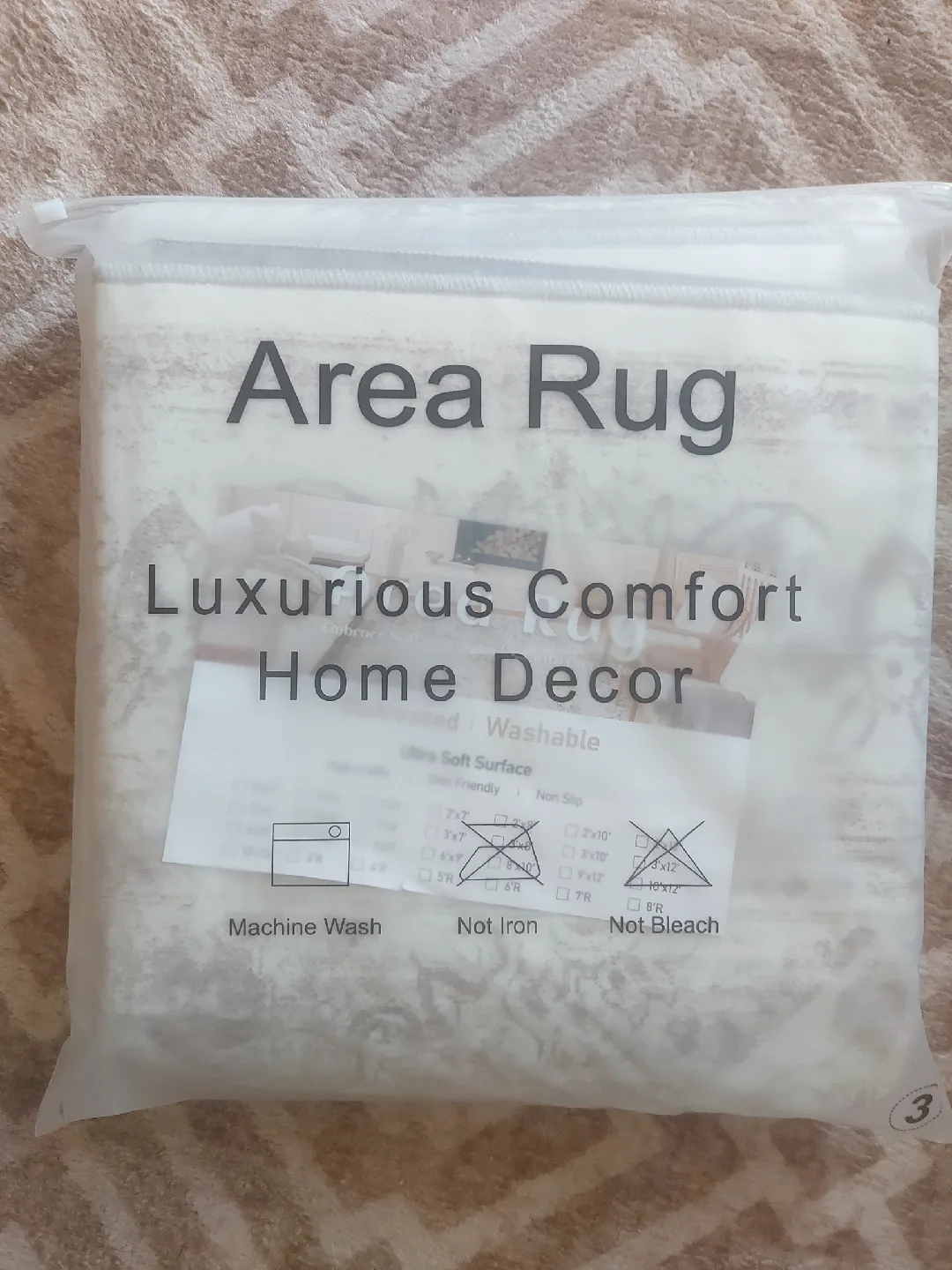 Area Rug 4×6ft washable brand new image indicator(4)