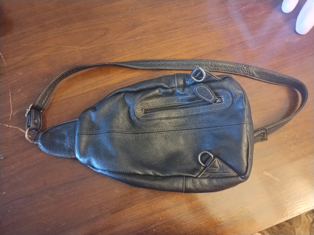 Black Leather Sling Bag - photo 4