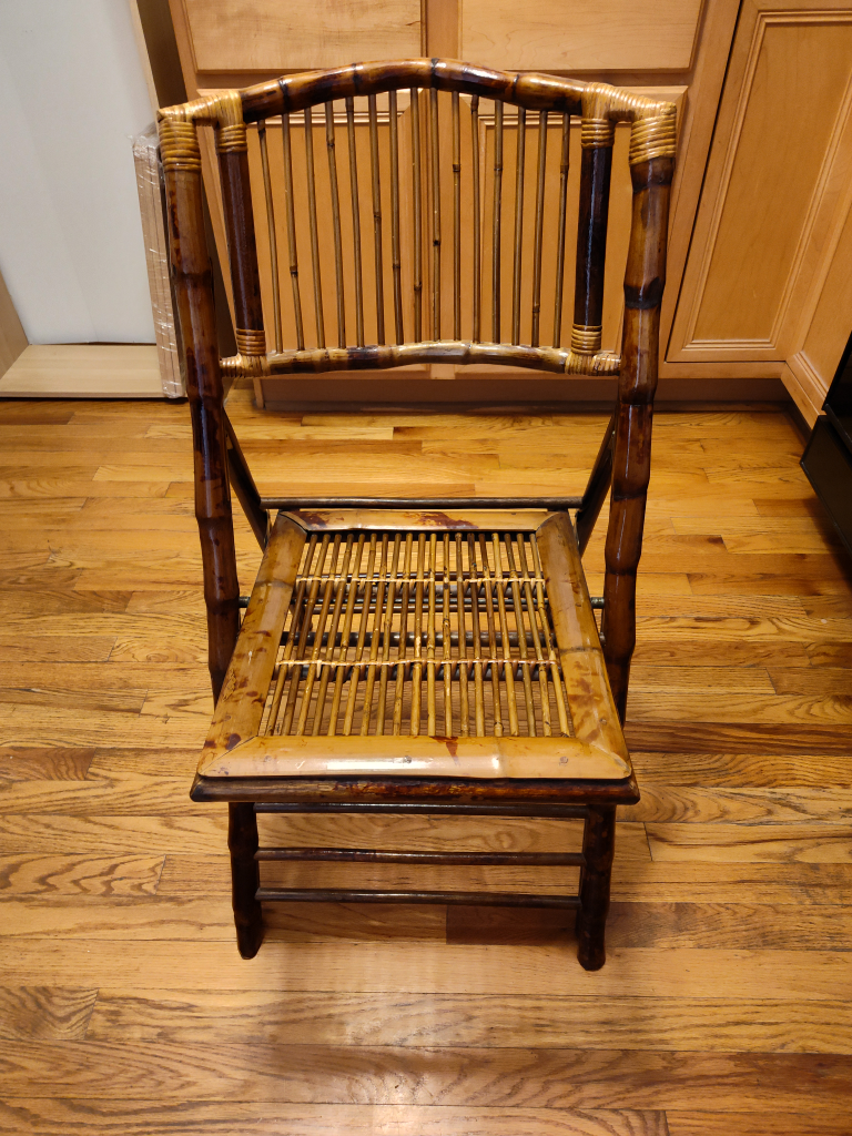 Vintage Bamboo Folding Chair - photo 2