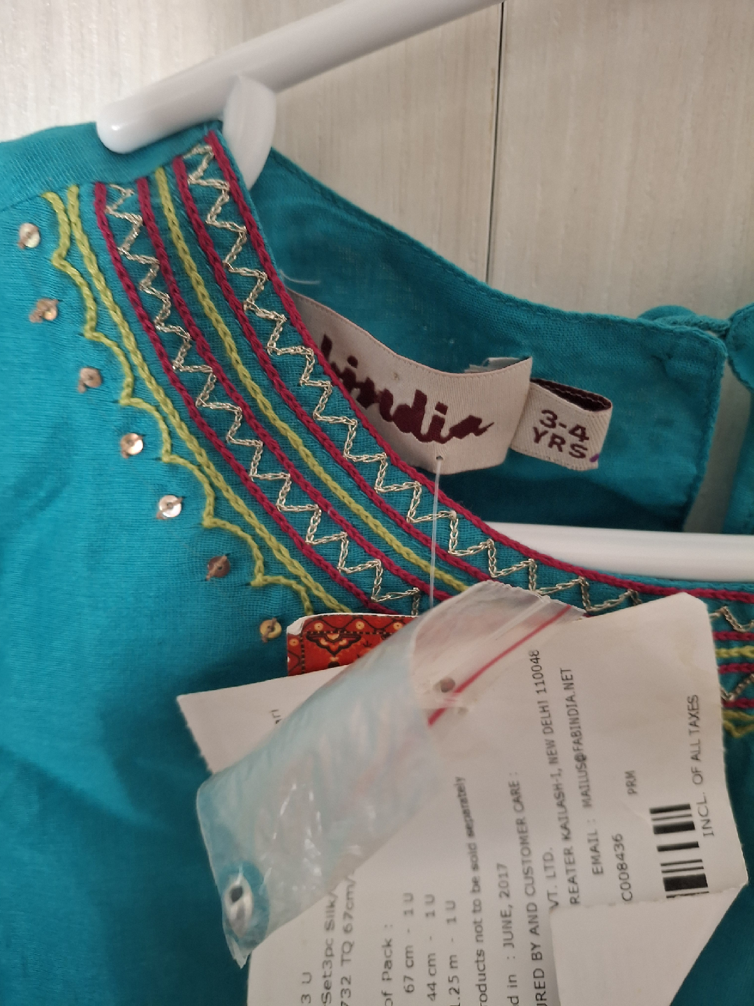 Brand New Fabindia Girls' Top, Size 3-4 Yrs - photo 2