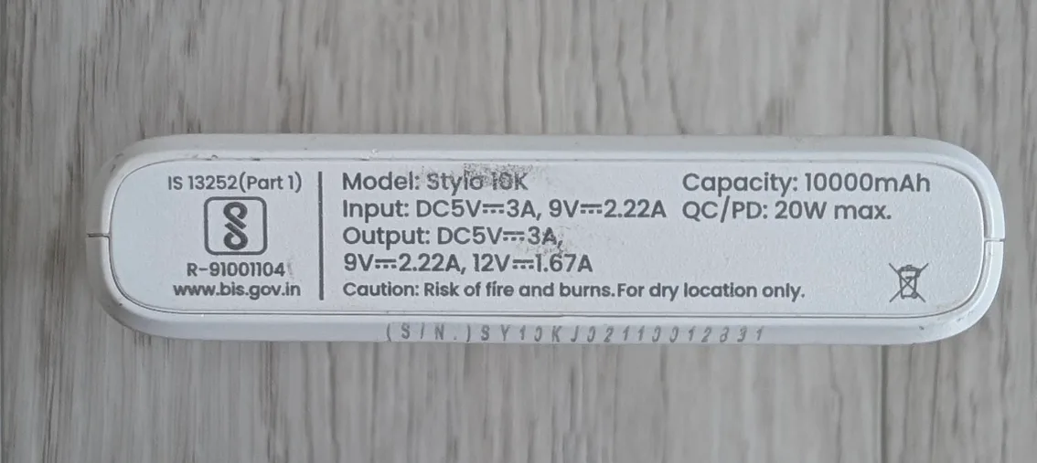 Ambrane Stylo 10K Power Bank - 10000mAh image indicator(2)