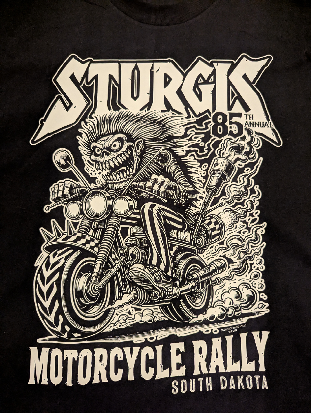 🔥 NEW MENS LARGE STURGIS Suicideride Psycho Biker T-Shirt Shirt - photo 2