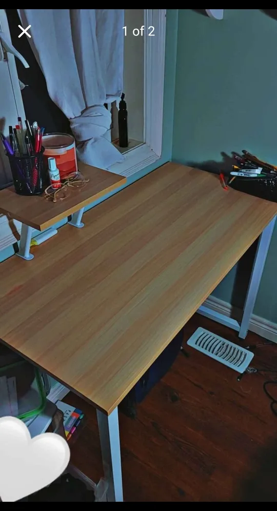 Wood Desk with White Frame thumbnail