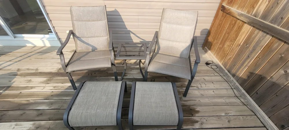 Outdoor Patio Chairs with Ottomans + table image indicator(6)