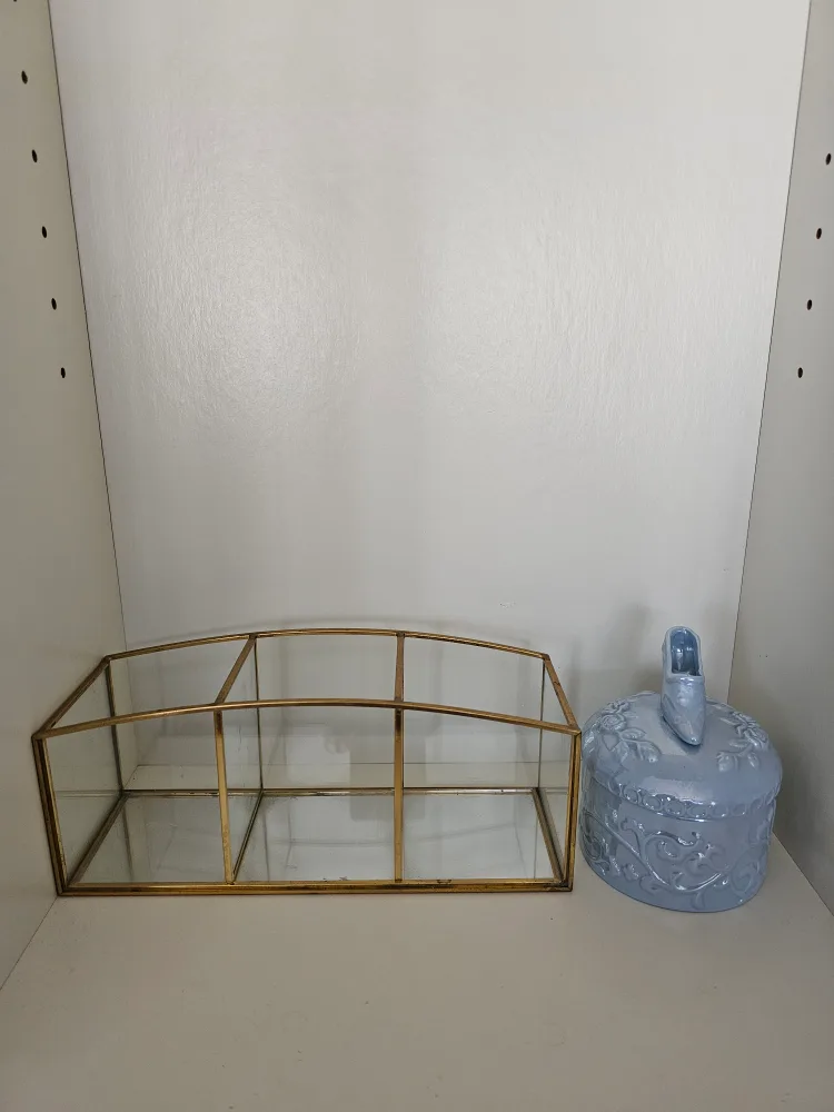 Gold Makeup Organizer & Blue Shoe Jewelry Box image indicator(3)