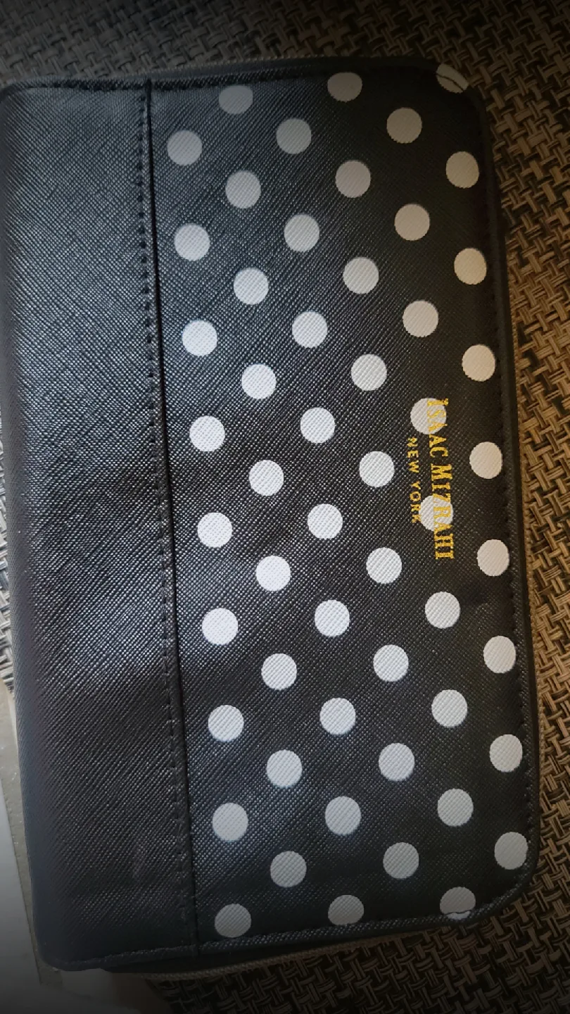 Isaac Mizrahi Black Polka Dot Cosmetic Bag thumbnail