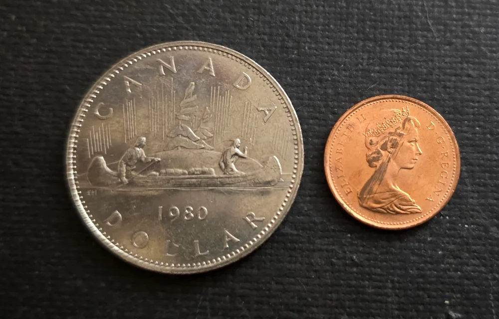 Set of Canadian dollar and penny image indicator(2)