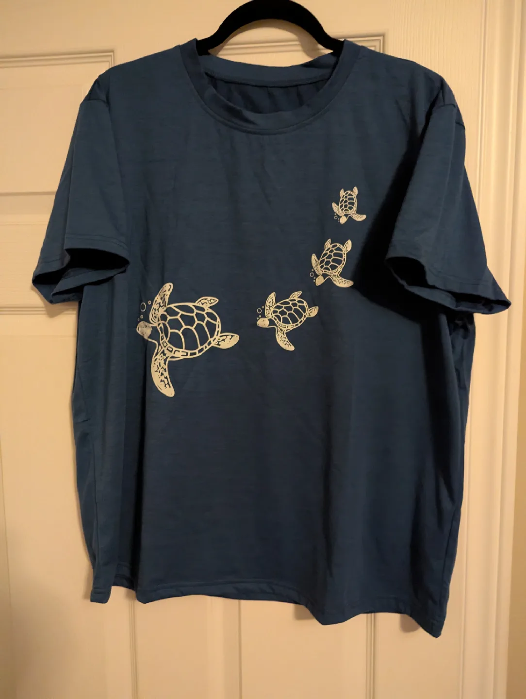 Blue T-Shirt with Turtle Design