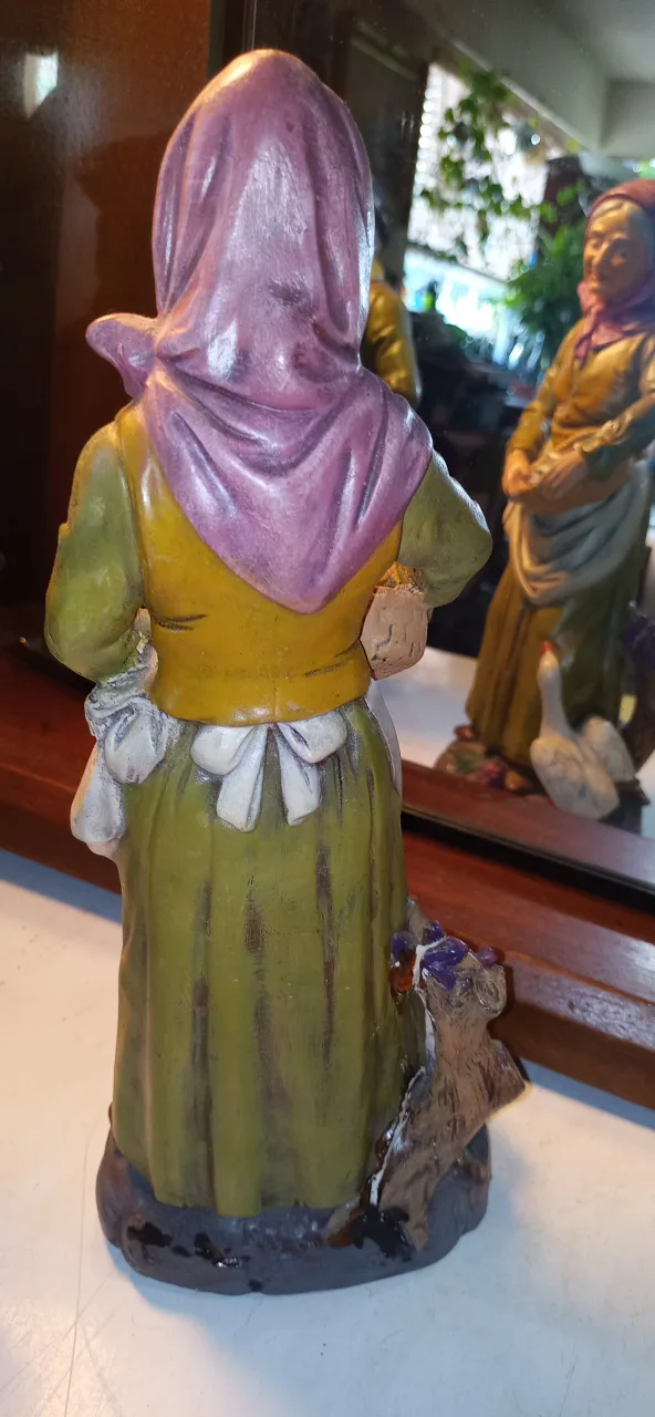 Mid Century Chalk Art Hunter & Woman Figurines image indicator(5)