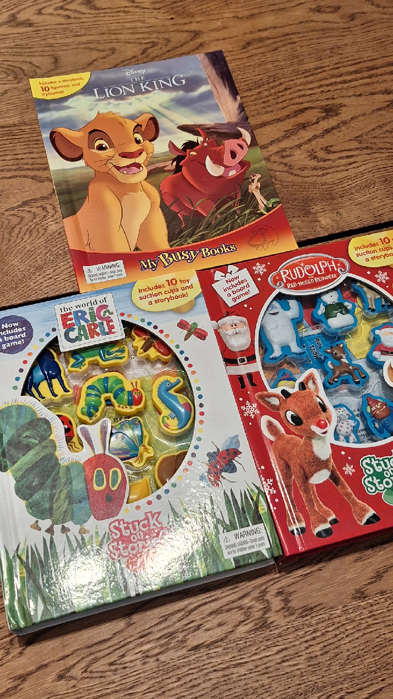 Disney Lion King, Eric Carle, Rudolph Busy Books