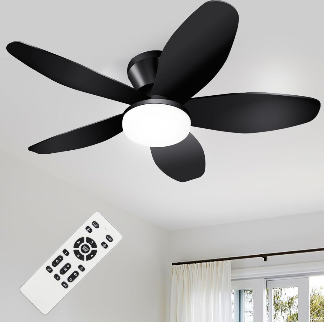 NINK-TINK Black Ceiling Fan with Light & Remote - photo 3