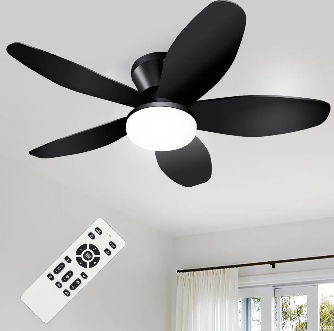 NINK-TINK Black Ceiling Fan with Light & Remote image indicator(3)