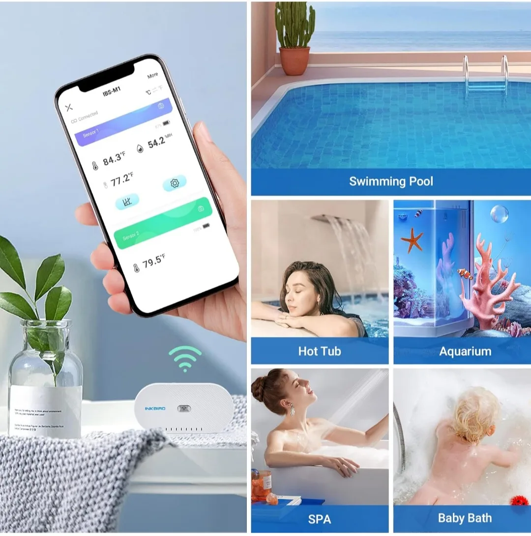 Wireless HOT TUB, POOL THERMOMETER, WiFi & App Control image indicator(2)