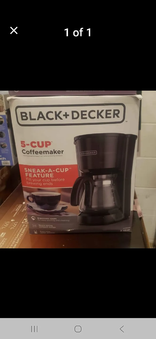 Black+Decker 5-Cup Coffeemaker - New in Box! image indicator(2)