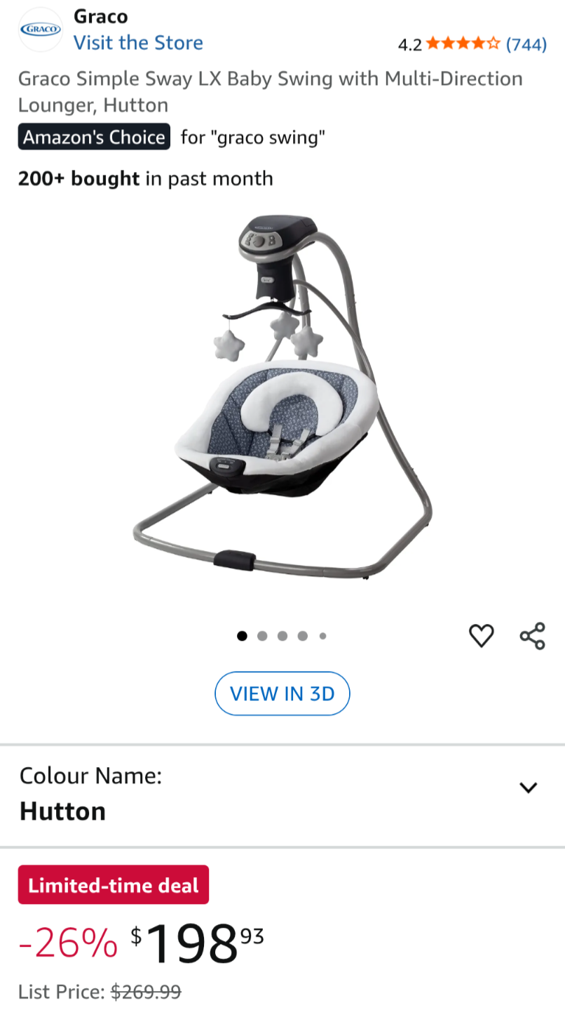 Graco Simple Sway LX Baby Swing - Hutton - photo 4