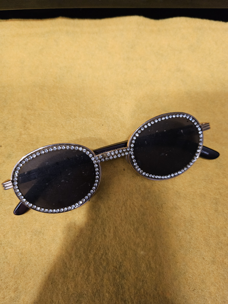 Rhinestone Oval Sunglasses